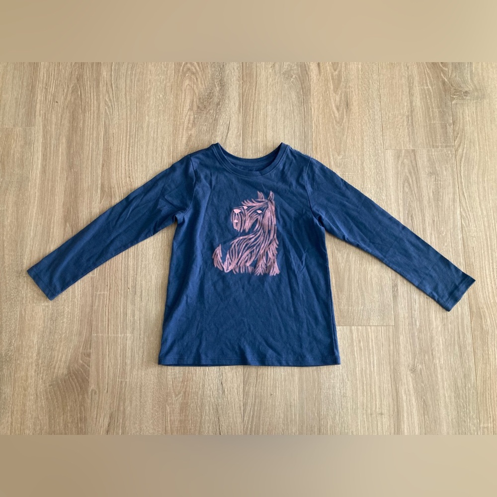 Tea Collection Kids Happy Hund Dog Long Sleeve Graphic Tee - Size 6 - Picture 3 of 10